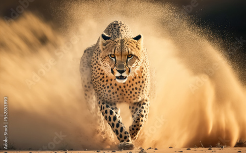 Cheetah running, South Africa 