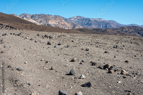 Detail of the rocks in the desert of Death Valley, it looks like another planet