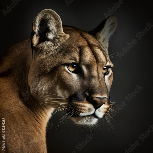 close up portrait of a mountain lion