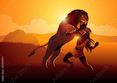Samson Fighting The Lion
