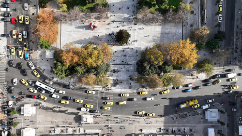 Aerial drone photo of Syntagma square featuring Greek Parliament, Athens centre, Attica, Greece