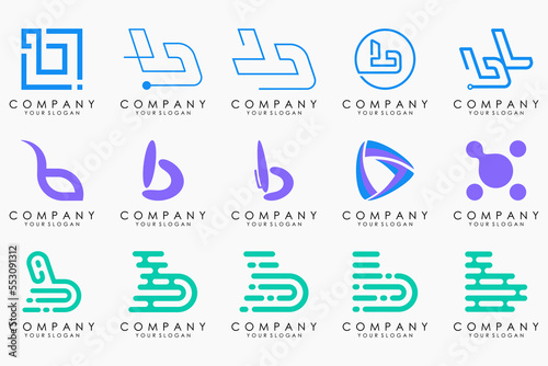 Set of creative letter b logo vector design bundle inspiration.
