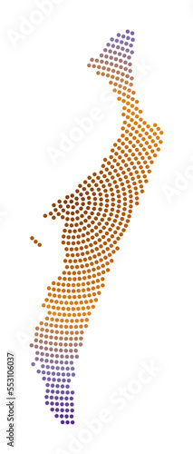 Fraser Island dotted map. Digital style shape of Fraser Island. Tech icon of the island with gradiented dots. Stylish vector illustration.