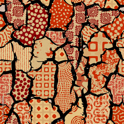 Vector ethnic tribal native pattern. Seamless art image.