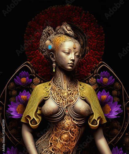 Zen, buddhist, general spiritual asian female figure.