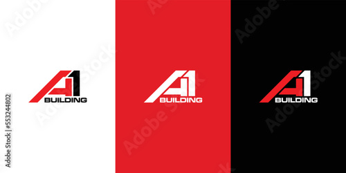 Initial letter A1 vector logo design concept.