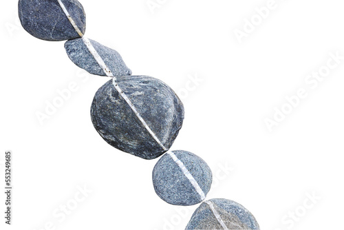Line of stones isolated on transparent background