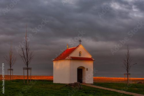 small chapel in Chvalovice, Southern Moravia, Czech Republic
