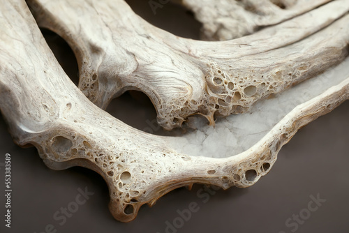 Macro view of bone structure illustration. 2D illustration