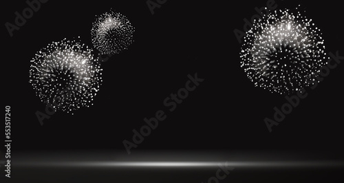 Glamorous New Year background/wallpaper with empty black copy space, digital art
