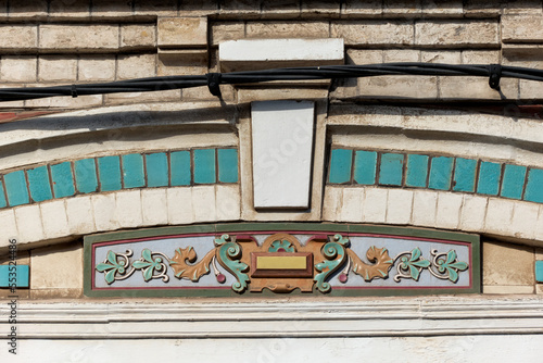 detail of the facade of a seaside villa in the town of Malo les Bains, District of Dunkirk