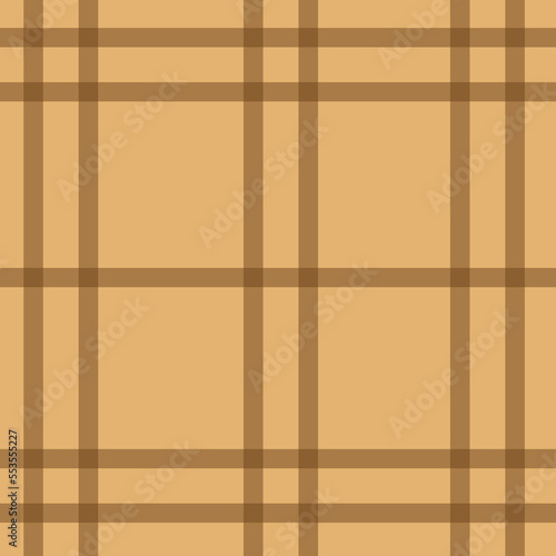 Tan and Brown Windowpane Checked Seamless Pattern