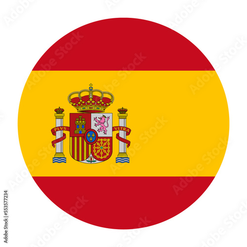 Spain Flat Rounded Flag Icon with Transparent Background
