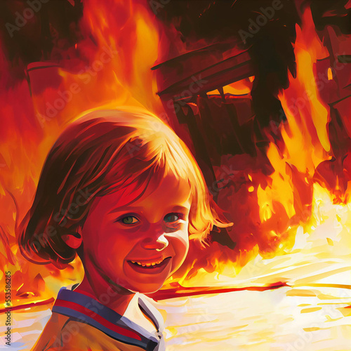 AI created portrait: pyromaniac child
