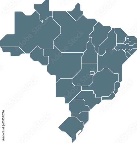 outline drawing of brazil map. 