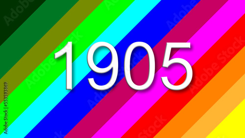 1905 colorful rainbow background year number