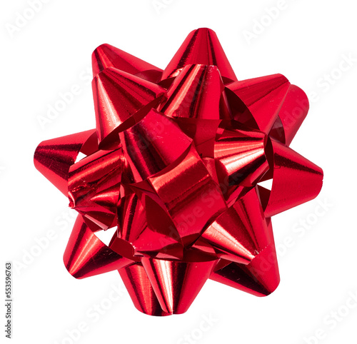 Czerwona błyszcząca kokarda, PNG, przezroczyste tło, Święta Bożego Narodzenia, Urodziny, prezent 