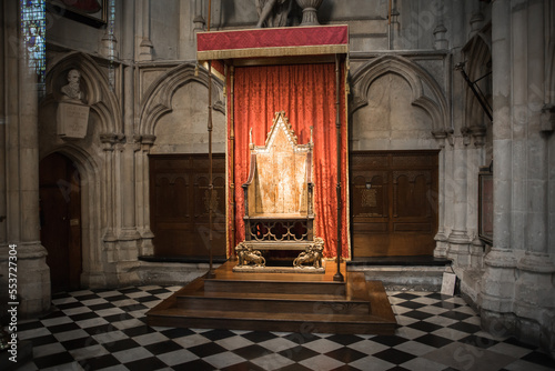  The Coronation Chair, known as St Edward's Chair or King Edward's Chair 1300. Used for coronation of all British monarchs. London, UK