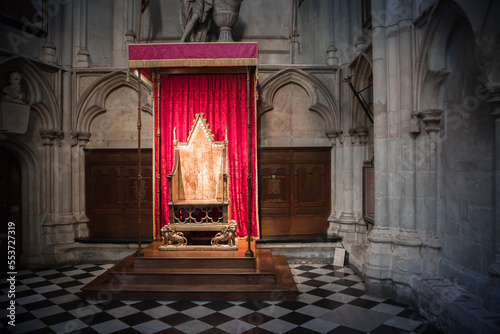  The Coronation Chair, known as St Edward's Chair or King Edward's Chair 1300. Used for coronation of all British monarchs. London, UK