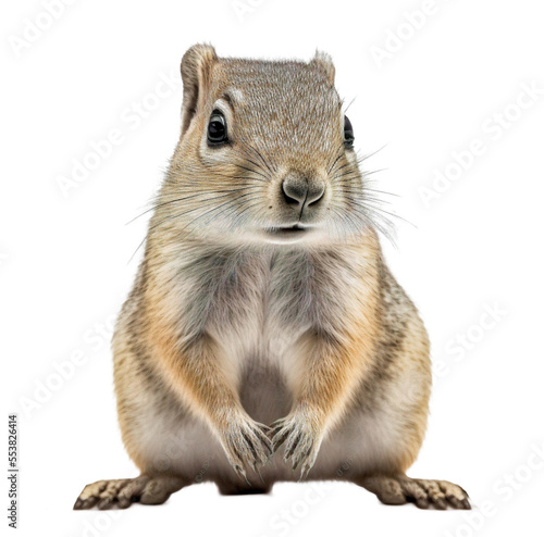 Cute tiny adorable ground squirrel animal on a transparant background