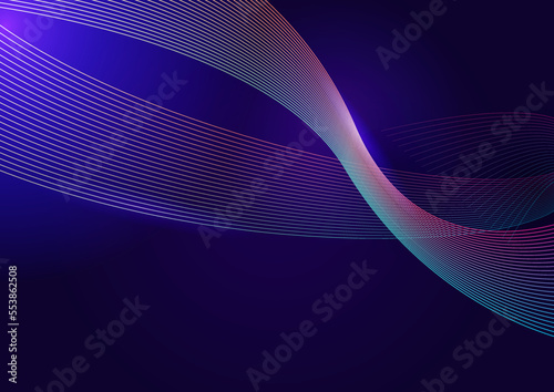 abstract technology particles mesh background with wave lines