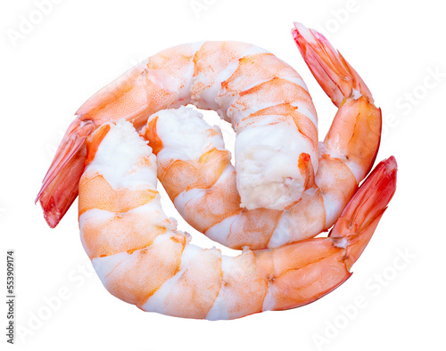 Cooked shrimps on White , Prawns on white background PNG File.