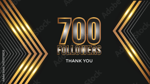 Thank you design Greeting card template for social networks followers, subscribers, like. 700 followers Thank you banner for social friends and followers. 