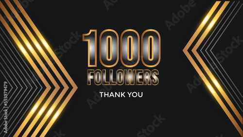 Thank you template for social media thousand followers, subscribers, like. 1000 followers 