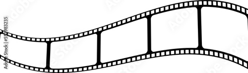 Curved film strip icon. PNG image