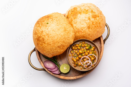 Chole bhature is a North Indian food dish. A combination of chana masala and bhatura or puri