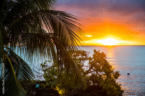 Sunset at theIsland Mauritius, Indian Ocean, Africa