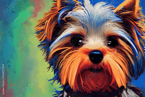 yorkshire terrier color pop art