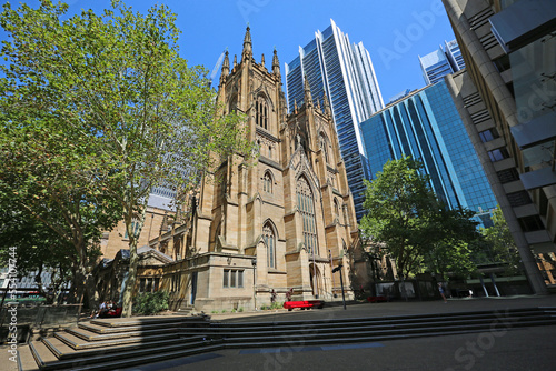 Landscape with St Andrew's Cathedral - Sydney, Australia