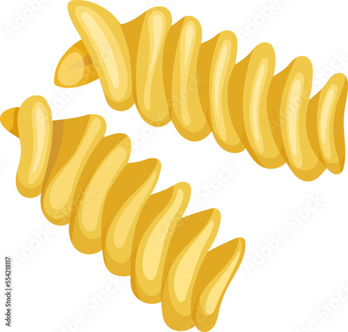 fusilli pasta cartoon. sauce meal, spiral food, cheese macaroni fusilli pasta vector illustration