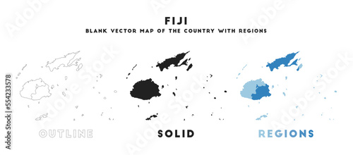 Fiji map. Borders of Fiji for your infographic. Vector country shape. Vector illustration.