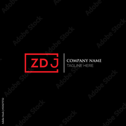 ZDJ letter logo design on black background. ZDJ creative initials letter logo concept. ZDJ letter design. ZDJ letter design on white background. ZDJ logo vector. 