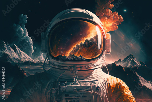 astronaut in the space