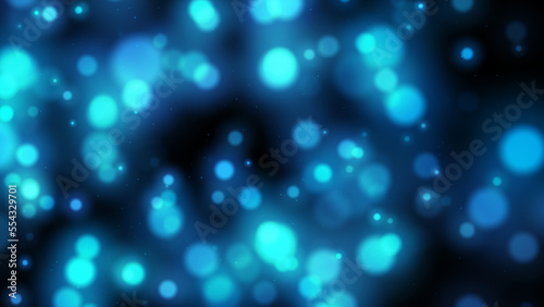 Blue abstract bokeh background sparkling lights effect. LED lights close up. Grain blurry noise, soft focus. Festive background for advertising, congratulations, text, mother day, Valentine, Christmas