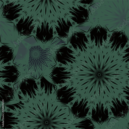 Flowers. Seamless floral background. Dark. Tracery handmade nature ethnic fabric backdrop pattern. Textile design texture. Decorative color art. Vector