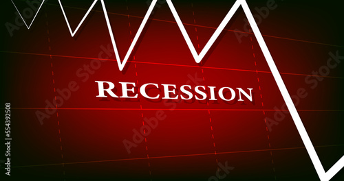 economic recession in 2023 Graphs and slumping stock markets show the global economic crisis in 2023. The effects of inflation, war, epidemics. EPS10 vector. 