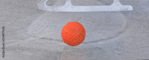 orange ball for bandy on ice