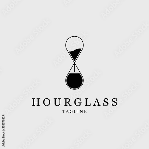 hourglass logo vector illustration design for use brand company identity