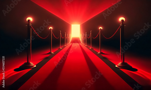 Red carpet and golden barrier 