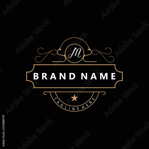 Elegant Minimalist Ornament Logo Template Luxury Ornament Wedding Decoration Business, Batik Style Invitation, Batik, Frasion, Initial Brand Design
