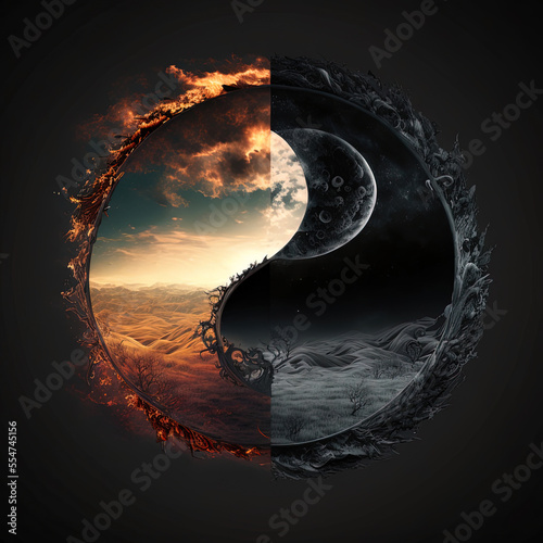 Fantasy Yin-Yang art. AI