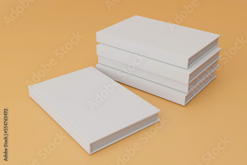 Blank hard cover book template with brown background for your design purposes