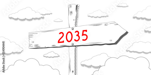 2035 - outline signpost with one arrow