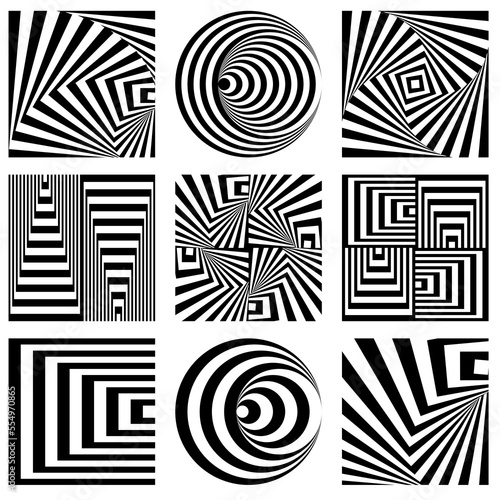 op art geometric vector graphics