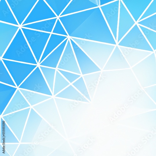 Abstract blue background with triangles. Generative AI illustration