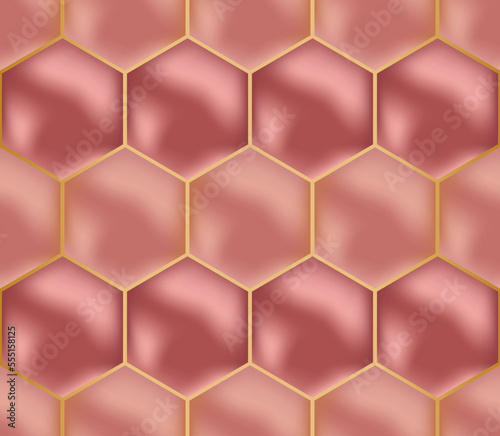 rose gold luxury beautiful seamless geometric polygons pattern and background for creative surface deigns